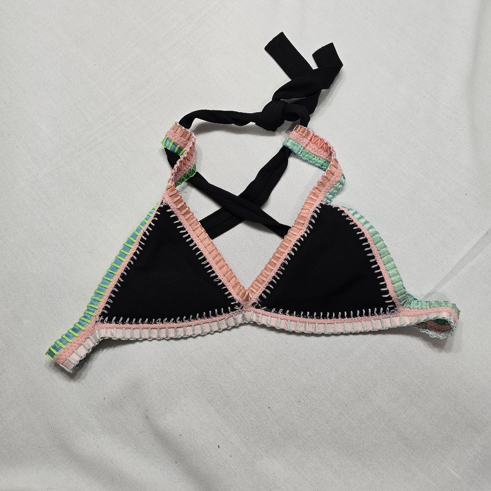 Solange Ferrarini Platinum Crocket Bikini Top Swim